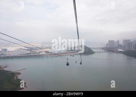 Ngong Ping 360 cable cars, Hongkong Stock Photo