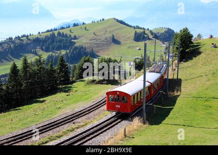 Switzerland, Rigi Kulm, Rigibahn / Rigi Railways Stock Photo