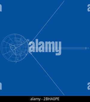 Communication satellite concept outline. Vector Stock Vector