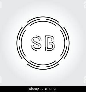 Initial SB Logo Design Creative Typography Vector Template. Digital Abstract Letter SB Logo Vector Illustration Stock Vector