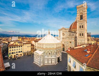 Baptistery and cathedral in Florence, Italy Stock Photo