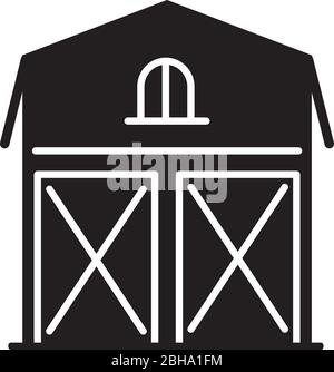 Barn black glyph icon Stock Vector