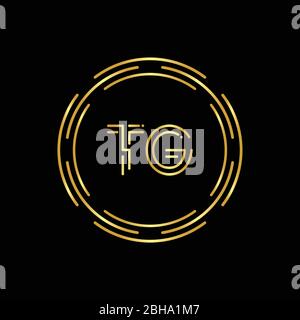 Initial Letter TG Logo Creative Typography Vector Template. Circle Letter TG Logo Design Stock Vector