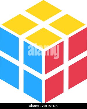 Rubik, great design for any purposes. Abstract geometric illustration. Stock Vector