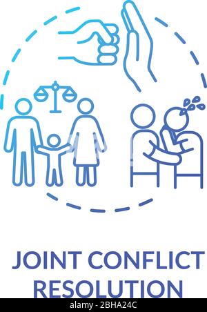 Joint conflict resolution concept icon Stock Vector