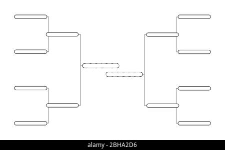 Simple tournament bracket template for 8 teams on white background Stock Vector