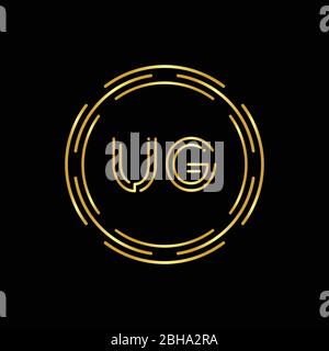 Initial UG Logo Creative Typography Vector Template. Digital Abstract Letter UG Logo Design Stock Vector