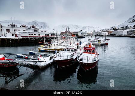 Europe, Norway, Finnmark, Nordkapp Municipality, Honningsvåg / Honningsvag Stock Photo