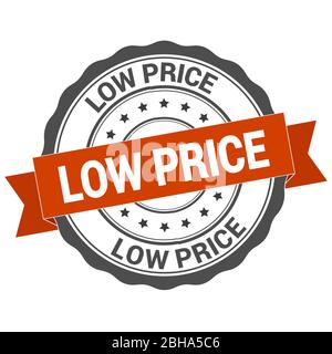 Low price stamp. sticker. seal. round grunge vintage ribbon. Low price sign Stock Vector