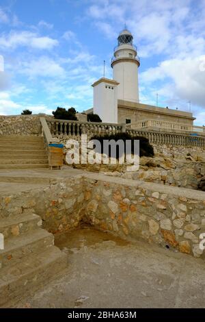 Lighthouse at Cap de Formentor on the peninsula Formentor, Mallorca, Balearic Islands, Spain Stock Photo