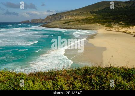 Coast and beach Cala Mesquida near the village of Capdepera, Mallorca, Balearic Islands, Spain Stock Photo