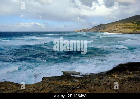 Coast and beach Cala Mesquida near the village of Capdepera, Mallorca, Balearic Islands, Spain Stock Photo