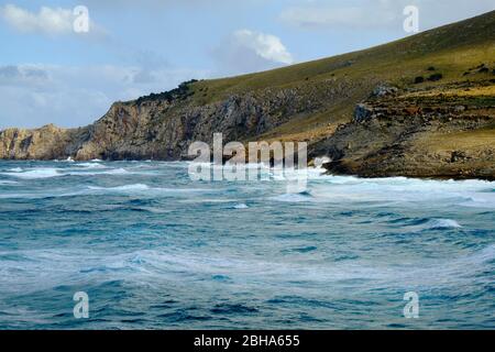 Coast and beach Cala Mesquida near the village of Capdepera, Mallorca, Balearic Islands, Spain Stock Photo