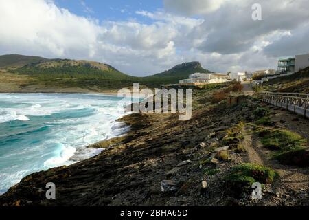 Coast and beach Cala Mesquida near the village of Capdepera, Mallorca, Balearic Islands, Spain Stock Photo