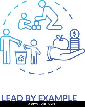 Lead by example concept icon Stock Vector