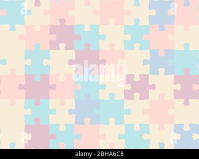 Colorful seamless piece puzzle presentation jigsaw background pattern. EPS 10 Stock Vector