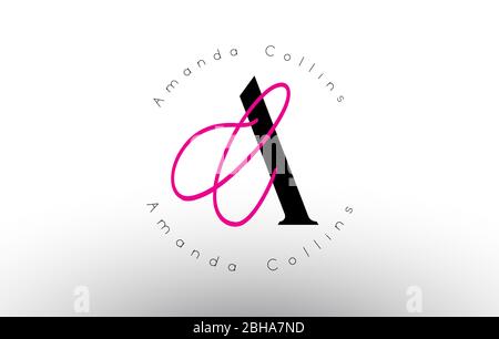 Letter AC signature minimalistic monogram vector logo. Simple AC Icon with Circular Name Pattern. Creative Handwritten Vector Illustration with letter Stock Vector