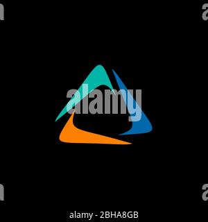 Colorful triangle icon logo design vector template Stock Vector
