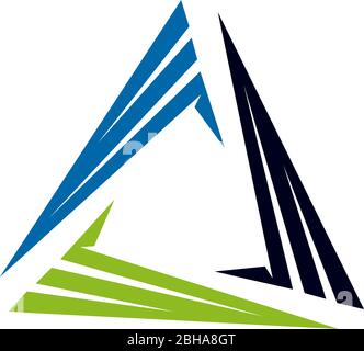 Colorful triangle icon logo design vector template Stock Vector