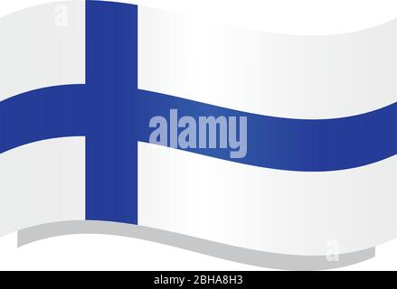 Waving flag of Finland Stock Vector