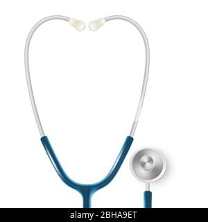 Medical and Health care concept, doctor s stethoscope isolated on white background. EPS 10 Stock Vector