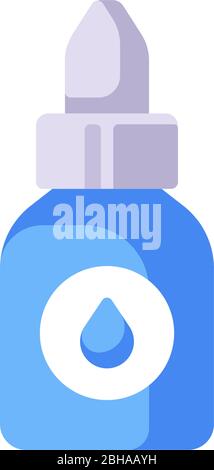 Nasal spray bottle vector illustration. Eye drops flat icon Stock Vector