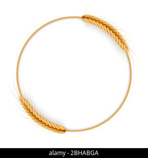 Frame - wreath made of wheat spikelets. EPS 10 Stock Vector