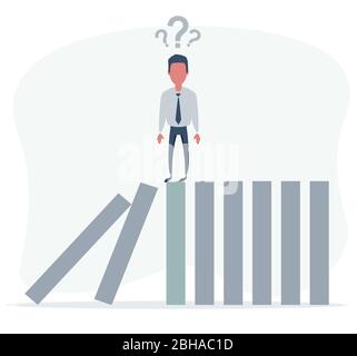 Businessman does not know what to do Stock Vector