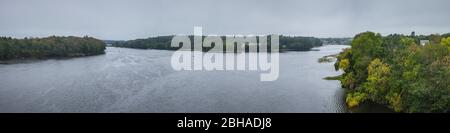 USA, Maine, Richmond, elevated view of the Kennebec River Stock Photo