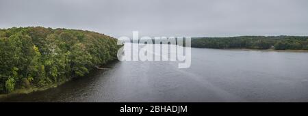 USA, Maine, Richmond, elevated view of the Kennebec River Stock Photo