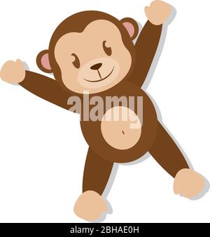 Isolated cute monkey cartoon Stock Vector