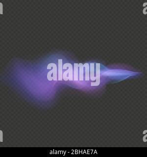 Light wave neon swirl overlay flare trace effect isolated on transparent background. EPS 10 Stock Vector