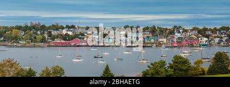 Canada, Nova Scotia, Lunenburg, Unesco World Heritage fishing village, elevated view Stock Photo