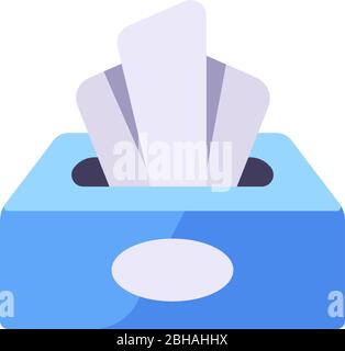 Paper tissue box vector illustration. Hygiene flat icon Stock Vector