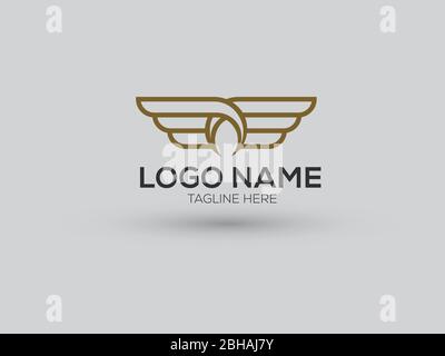 dual wings logo company aero Stock Vector