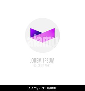 Vector purple modern logo. Abstract colored company logo Stock Vector