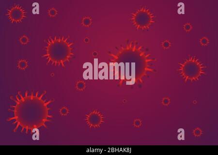 covid-19 corona 3d background red version Stock Vector