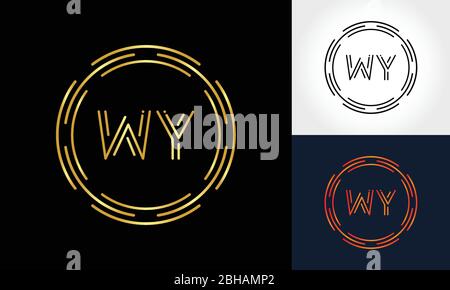 Creative Letter WY Logo Creative Typography Vector Template. Abstract Circle Letter WY Logo Design. Stock Vector