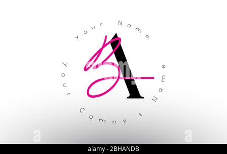Letter AB signature minimalistic monogram vector logo. Simple AB Icon with Circular Name Pattern. Creative Handwritten Vector Illustration with letter Stock Vector