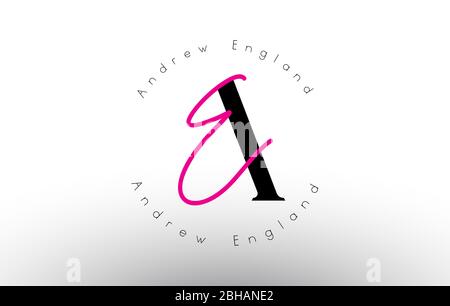 Letter AE signature minimalistic monogram vector logo. Simple AE Icon with Circular Name Pattern. Creative Handwritten Vector Illustration with letter Stock Vector