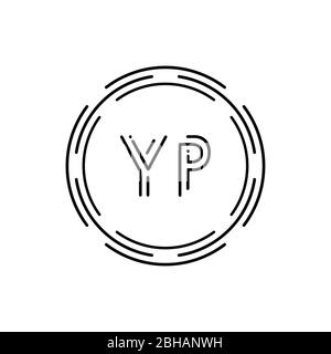 Initial YP Logo Design Vector Template. Creative Circle Letter YP Business Logo Vector Illustration Stock Vector