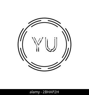 Initial YU Logo Design Vector Template. Creative Circle Letter YU Business Logo Vector Illustration Stock Vector