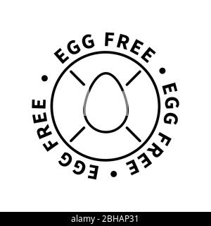 Egg free simple icon, modern design element on white Stock Vector