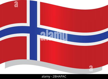 Waving flag of Norway Stock Vector