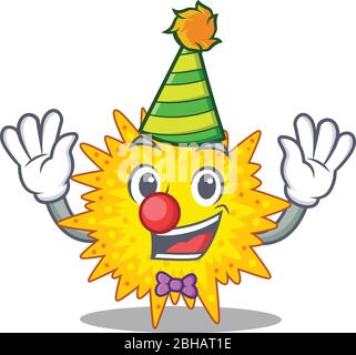 cartoon character design concept of cute clown mycoplasma Stock Vector