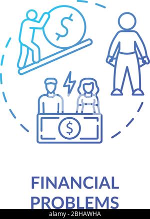 Financial problems concept icon Stock Vector