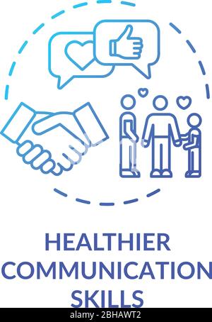 Healthier communication skills concept icon Stock Vector