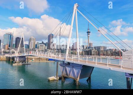 Wynyard Quarter bridge, Auckland, North Island, New Zealand, Stock Photo