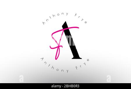 Letter AF signature minimalistic monogram vector logo. Simple AF Icon with Circular Name Pattern. Creative Handwritten Vector Illustration with letter Stock Vector