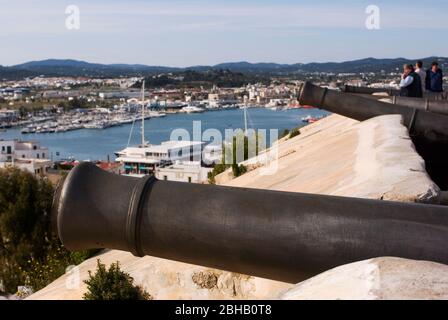Baluarte de Santa Llucía, Dalt Vila, Ibiza, Spain. Panoramic view from the Bastion Stock Photo